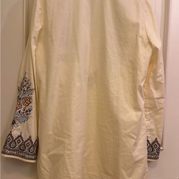 Tory Burch Cream Tunic with Brown and Blue Embroidery - Picture 10 of 12